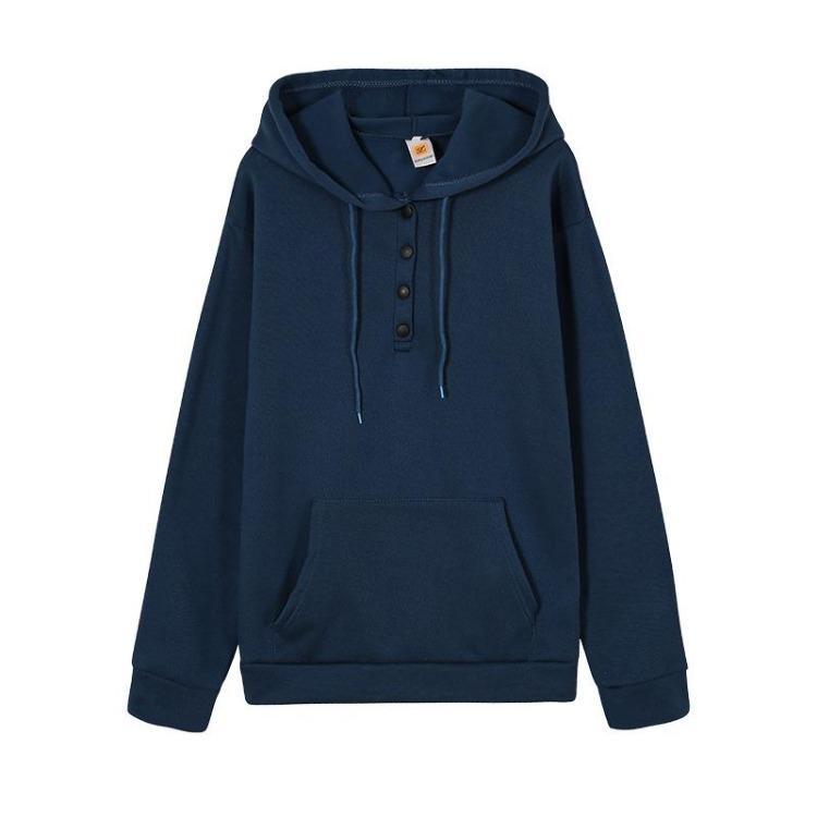 Women Casual Loose Fit Hooded Drawstring Long Sleeve Pocket Sweatshirt Hoodie
