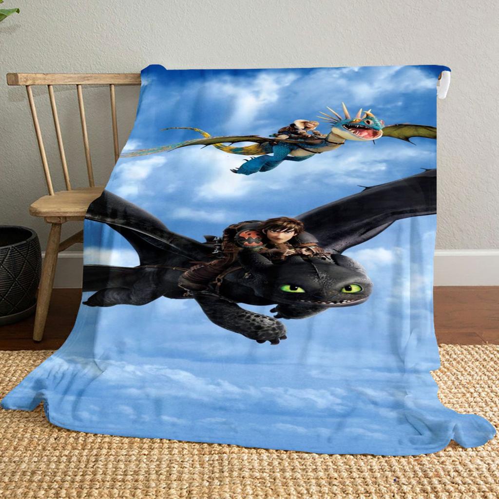 High-quality How to Train Your Dragon Toothless themed printed blanket. Soft and comfortable, a perfect gift for  friends.