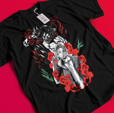 Attack On Titan Marškinėliai Eren Mikasa T-shirt Levi Marškinėliai AOT Erwin Hange Armin Marškinėliai BB609