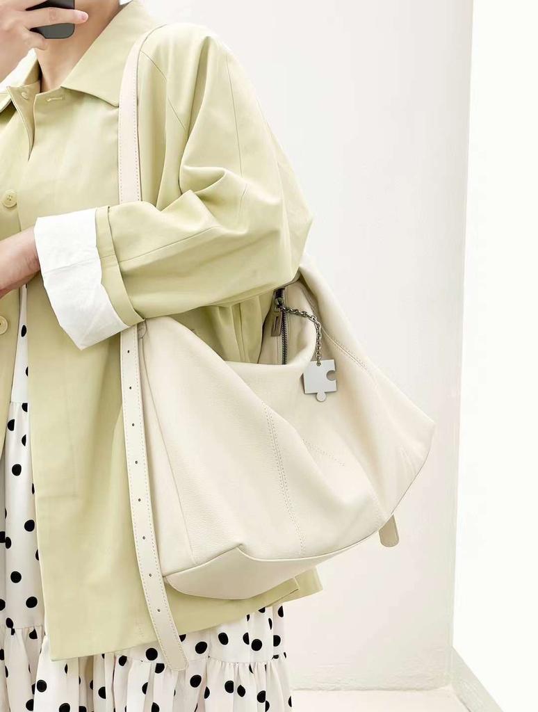 Fashionable And Lazy New Leather Women's Bag Soft Cowhide Large Tote Bag Women's Armpit Bag Casual Shoulder Crossbody Bag