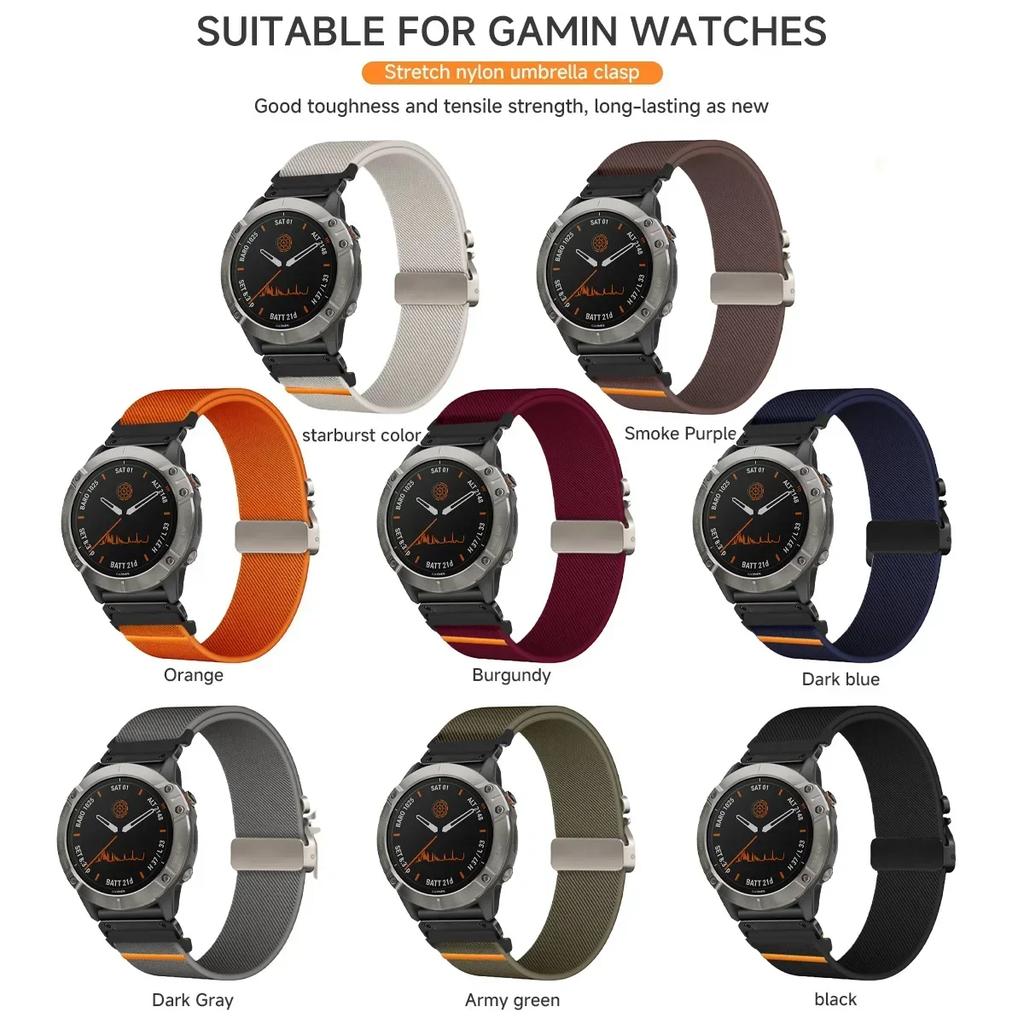 22 26mm Quickfit Nylon Strap For Garmin Descent Mk3i 51mm Mk2 Bracelet Garmin Enduro 2 MARQ/Epix Gen 2 Sports Band Accessories