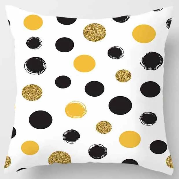 Yellow and Pink Pattern Square Pillowcase Home Decoration Cushion Cover