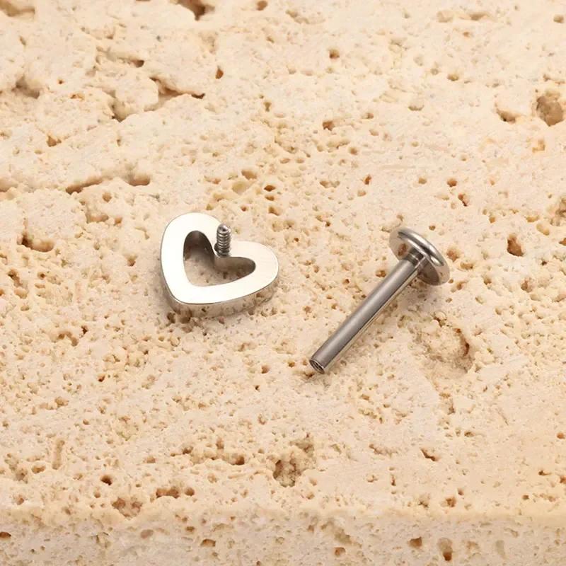 ASTM F136 Titanium Piercing 16G 18G CZ Heart Labret Earring Internally Threaded Cartilage Tragus Medusa Lip Monroe Body Jewelry