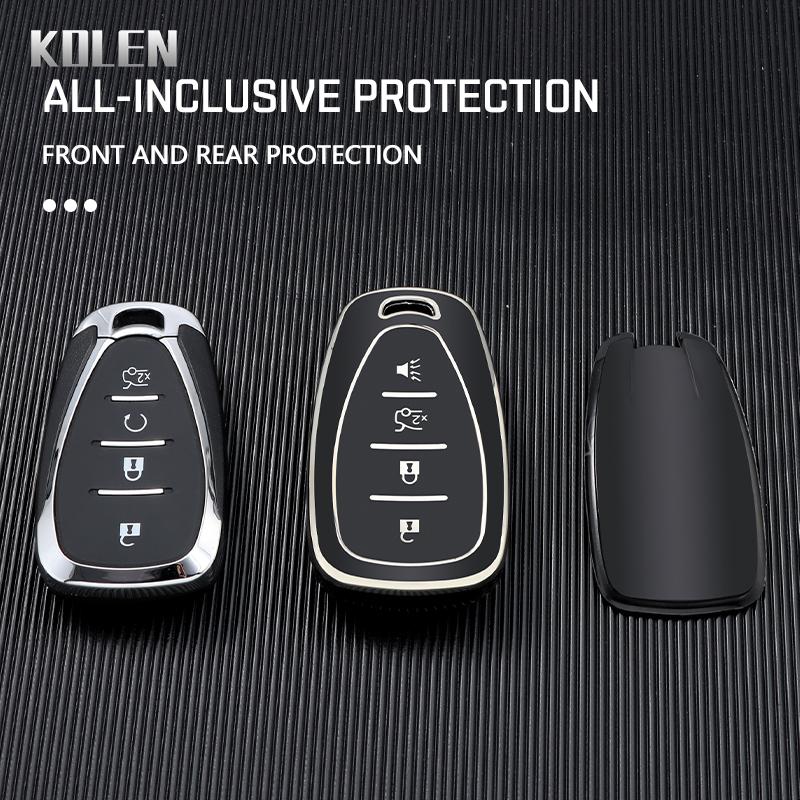 Tpu Car Remote Key Case Cover Shell Fob For Chevrolet Chevy Malibu Camaro Cruze Traverse Spark Equinox Sonic Volt Bolt Keychain