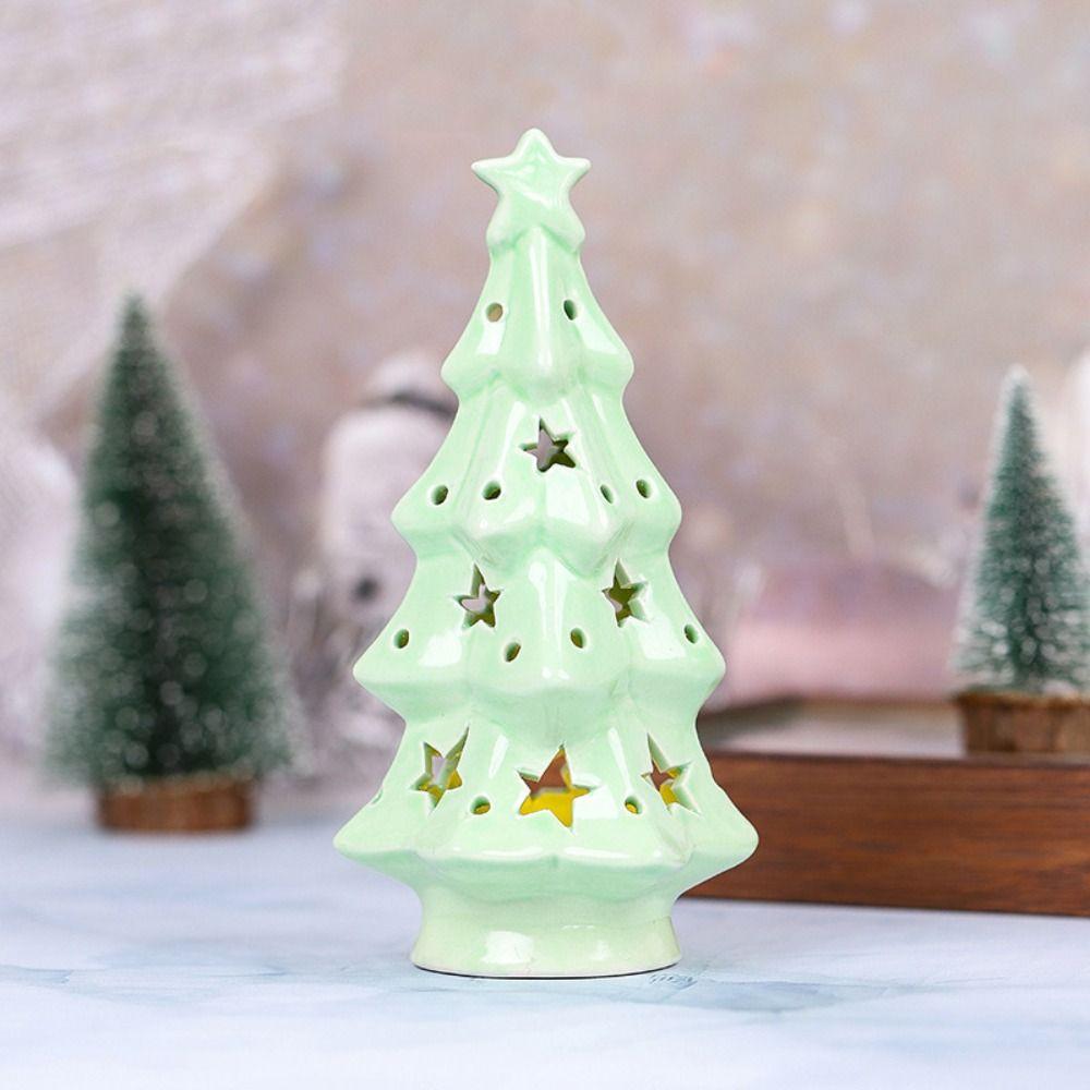 Crafts Ceramic Christmas Night Light Cute Creative Atmosphere Light Handmade Artificial Christmas Snowman Statue Gift
