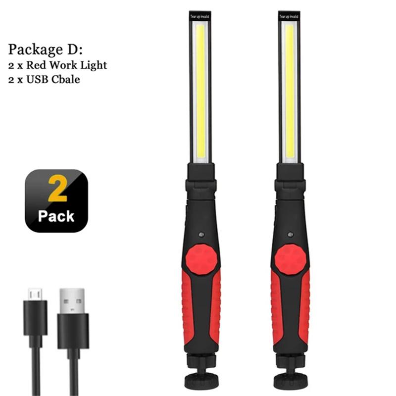 COB LED svítilna Magnetická pracovní svítilna USB dobíjecí háček na svítilnu Přenosná lampa Kontrolní světlo Kempingová svítilna na opravu auta
