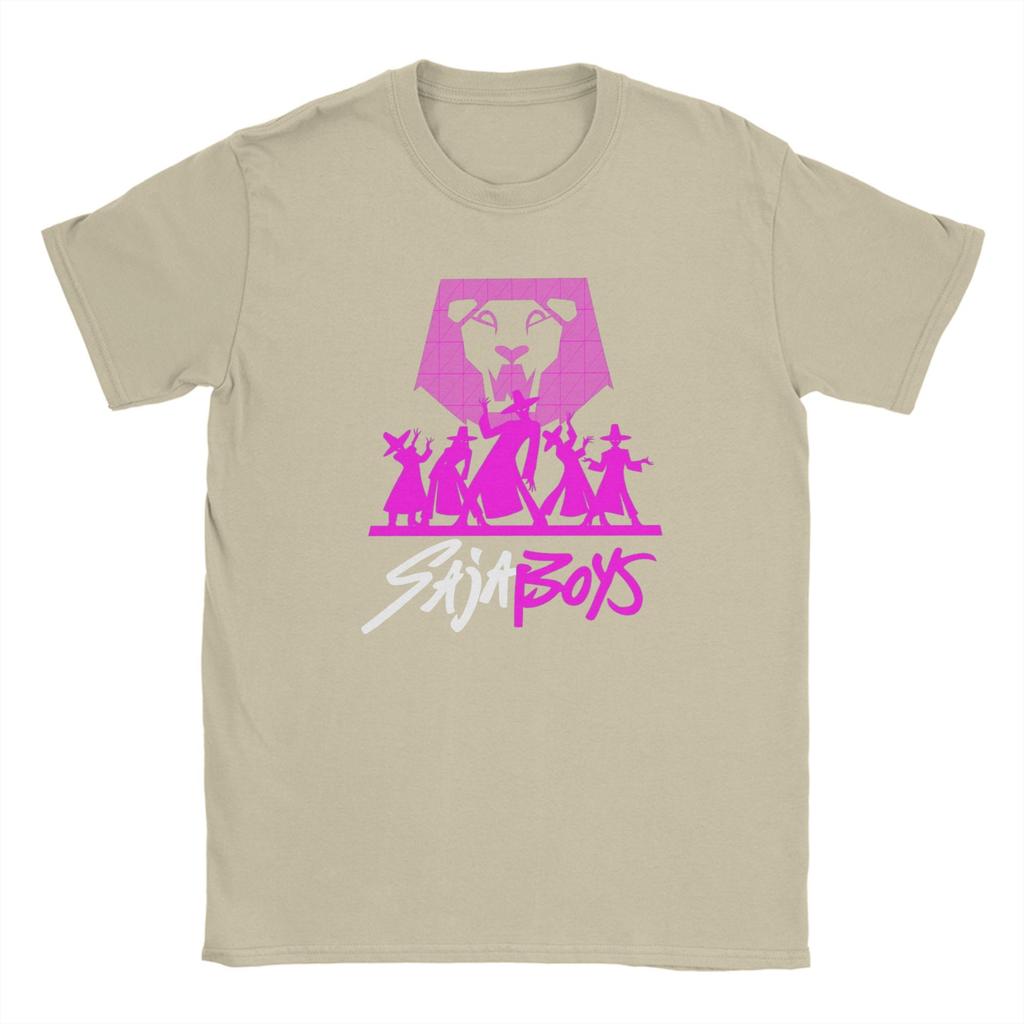 Saja Boys Kpop Demon Hunters Inspired Kpop Design Cotton T Shirt For Man Beach Vintage T Shirts Comfortable Tees Oversize Tops