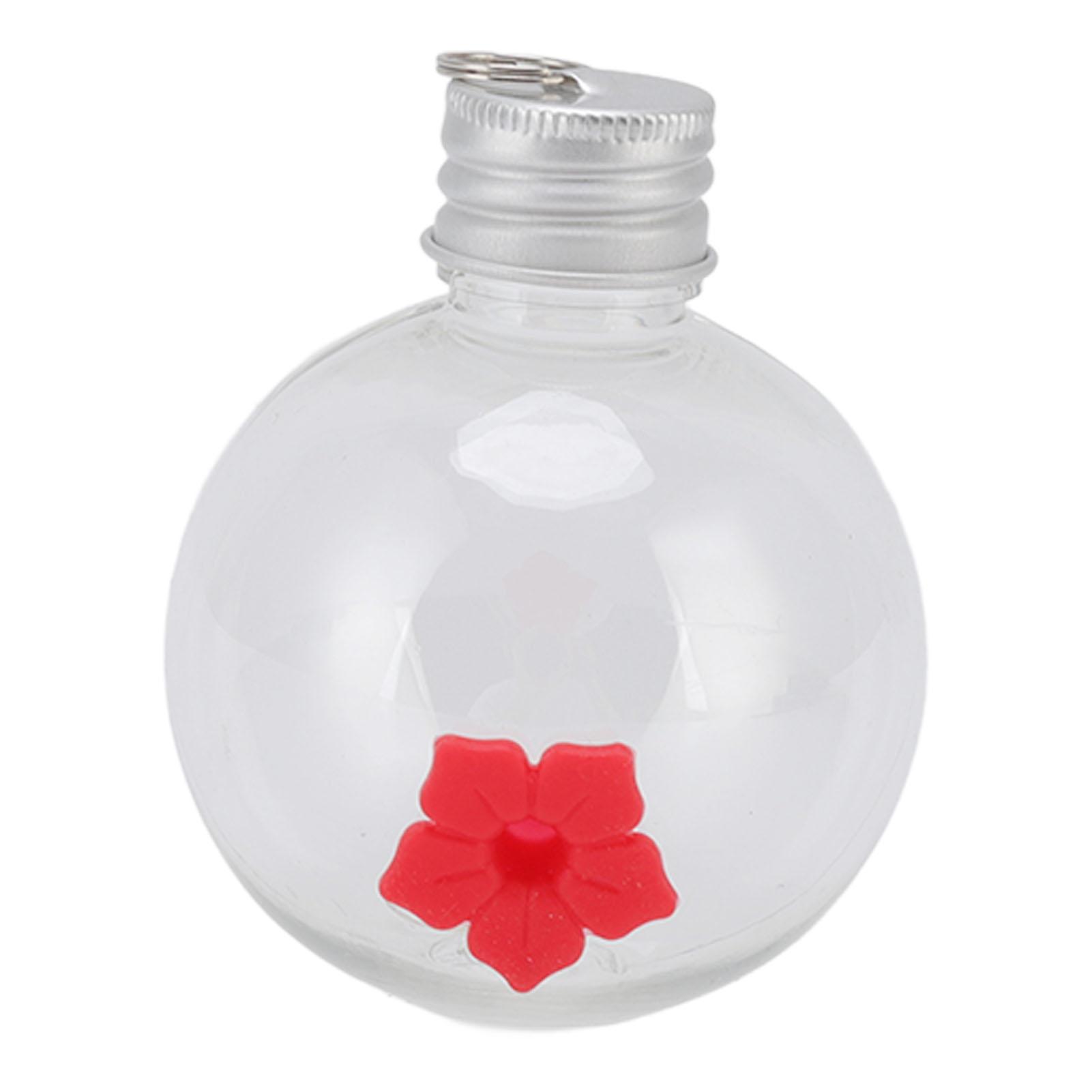 

Hummingbird Feeder Round Bulb Decorative Hanging Small Birds Food Water Feeding Jar for Garden Window