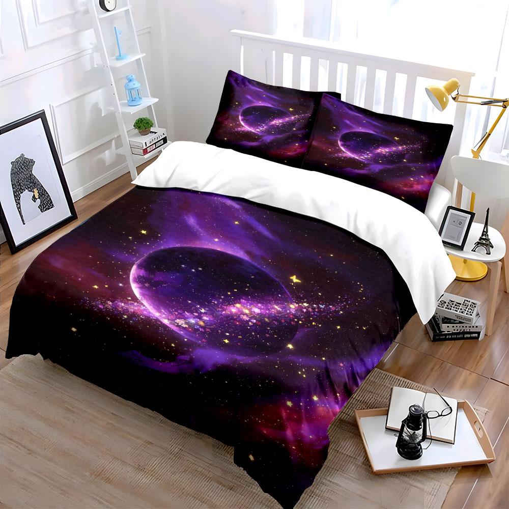 Planet with surrounding stars. Bedding sets Duvet cover sets Duvet covers Pillowcases(1 * Duvet Cover 2 * Pillowcases without duvet insert)