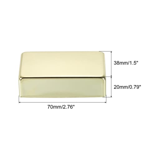 PATIKIL Guitar Pickup Covers, No Holes, Double Coil, Brass, for Electric Guitars, Gold, Pack of 2