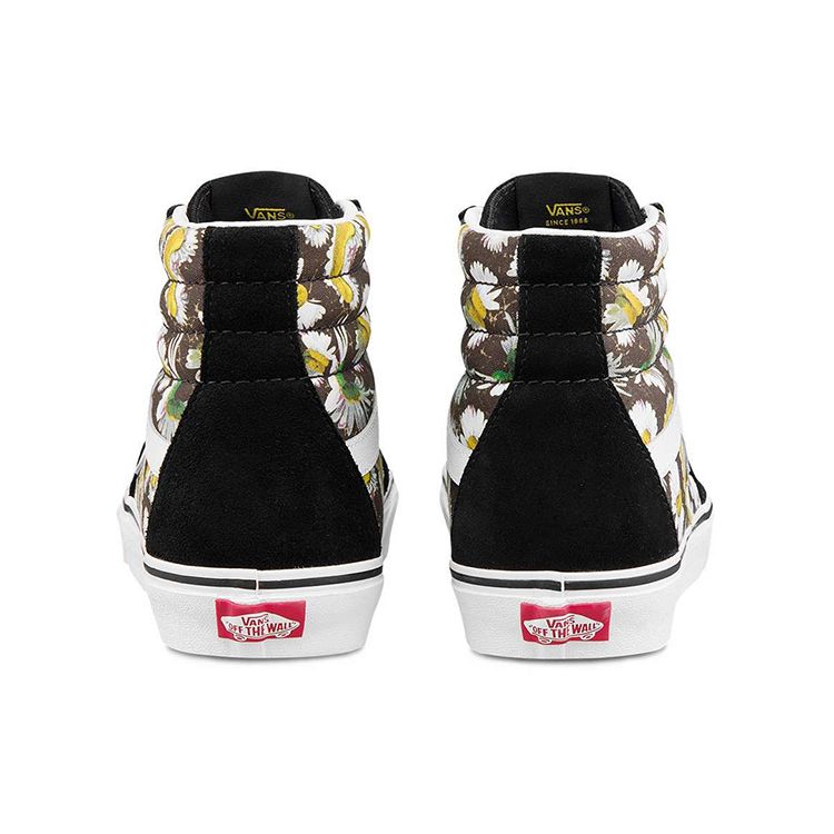 Vans Sk8 Canvas Variant Daisy Print High Top Skate Shoes Unisex Skate Shoes Black VN0A32QG9FV