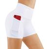 Ronyes Women's Yoga Shorts White Polyester Athletic Fitness Shorts Comfortable Breathable High Waist Stretch