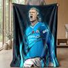 Erling Haaland Theme Blanket Soft Flannel Blanket Plush Throw Blanket Cozy Sofa Bed Blanket for Home Decor