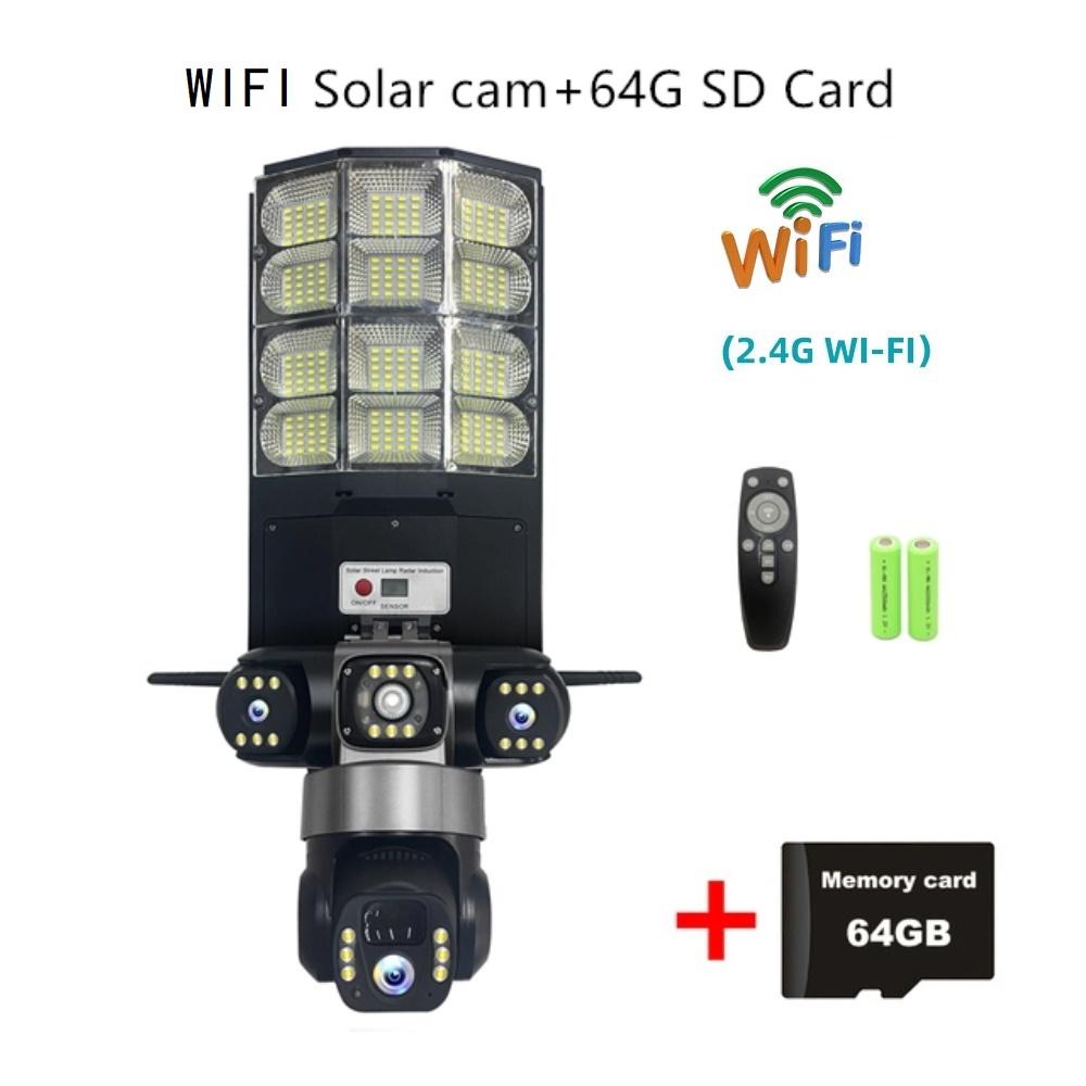 Moniteur Solaire 4G Multifonction Basse Consommation Télécommande Réverbère WIFI Caméra Intelligente Trois Écrans