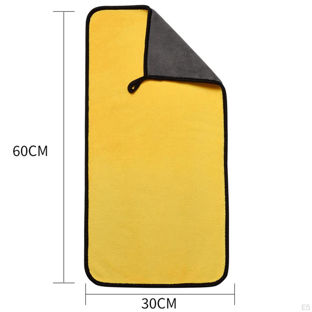 2 Pieces Double Sided Microfiber Car Drying Towel Quick Absorbent Soft Thick Cleaning Cloth
