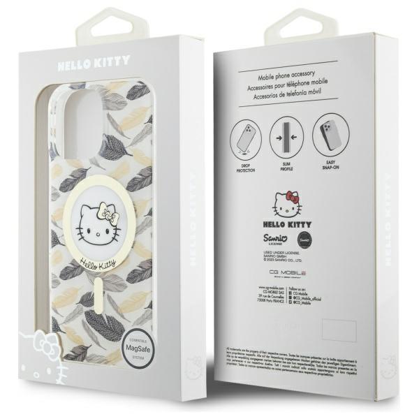 Hello Kitty Hkhmp16Xhgleh Iphone 16 Pro  Max 6.9 Biały/White Hardcase Iml Golden Leaves Magsafe