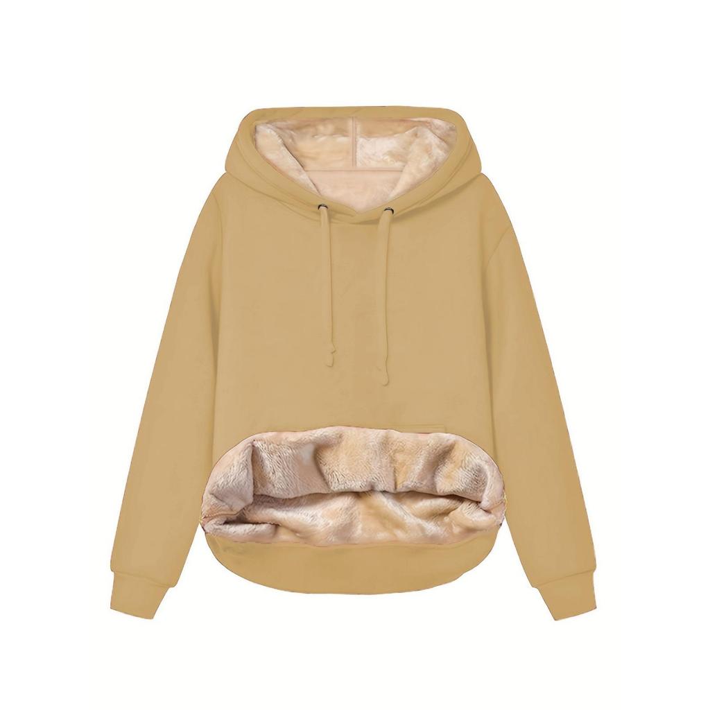 Sudadera Cálida de Felpa para Mujer con Forro Polar Invierno Manga Larga Cálida Terciopelo Jerséis Reversibles Sudaderas Para Mujer Ropa de Casa