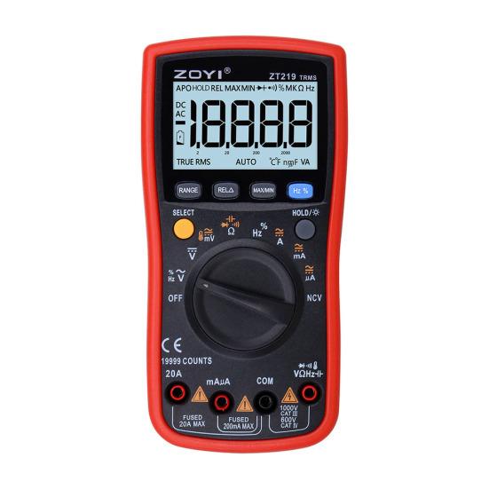 ZT219 Digital 19999 Counts AC/DC Voltage Current Meter Transistor Multimeter