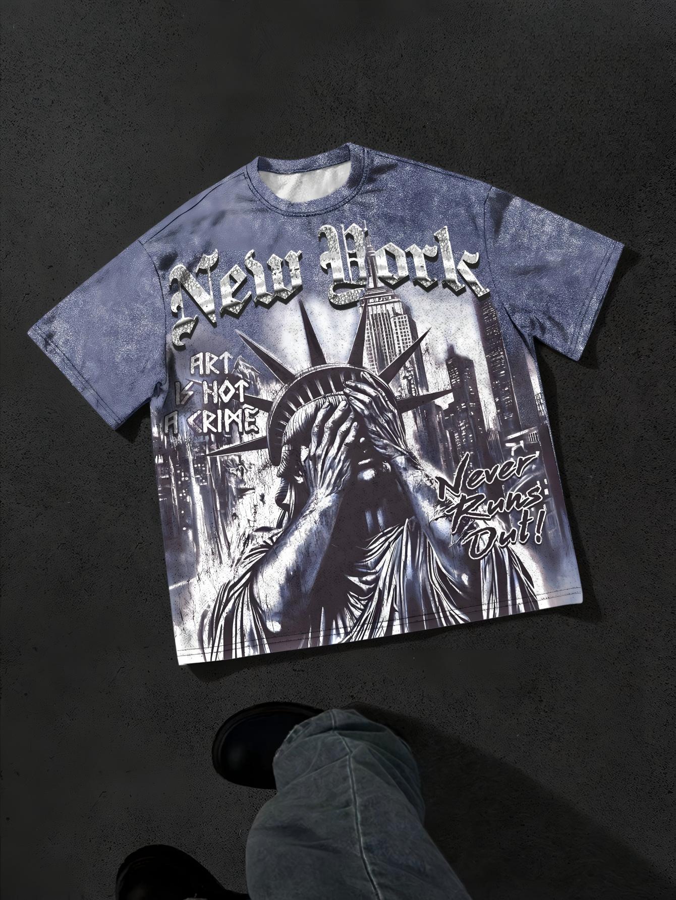 The 2026 summer new men s T-shirt features a casual fashionable comfortable soft and breathable 3D pattern print XS