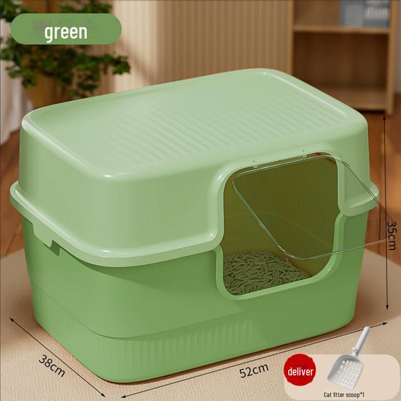 

Дуже великий закритий котячий лоток із захистом від бризок і дезодорантом Includes Large Litter Scoop and Deodorant Pack