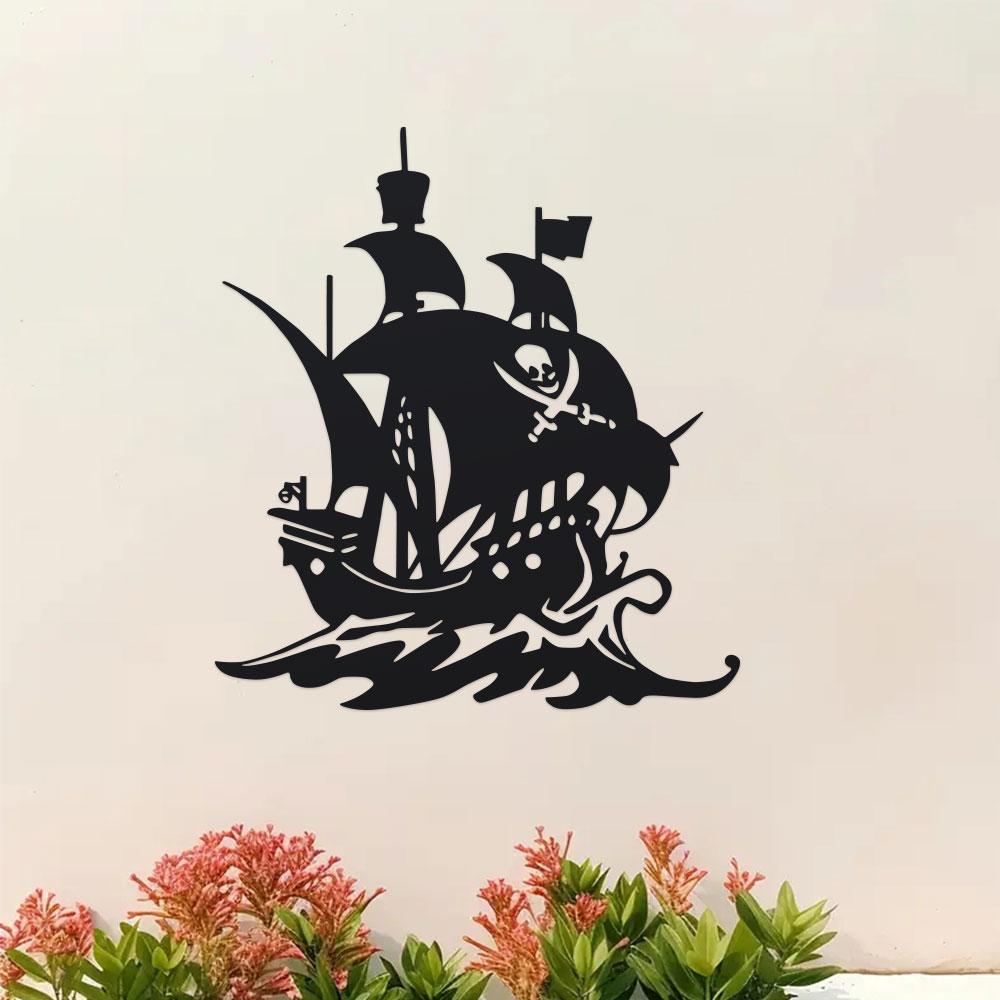 pirate ship wall art style sets sail - Metal Bold nautical decorations bring a lasting and fashionable adventure to any room.