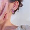 Jewelry Copper Bottom Gold Plated Imitation Rose Cut Dragon Fruit Color Stud Earrings 10 * 10
