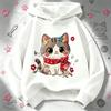 Latest Cartoon Cat Children's Casual Long-Sleeved Hooded Shirt - Warm and Comfortable Coat for Autumn and Winter