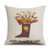 Thanksgiving Linen Pillowcase Autumn Pumpkin Print Pillow Cushion Cover