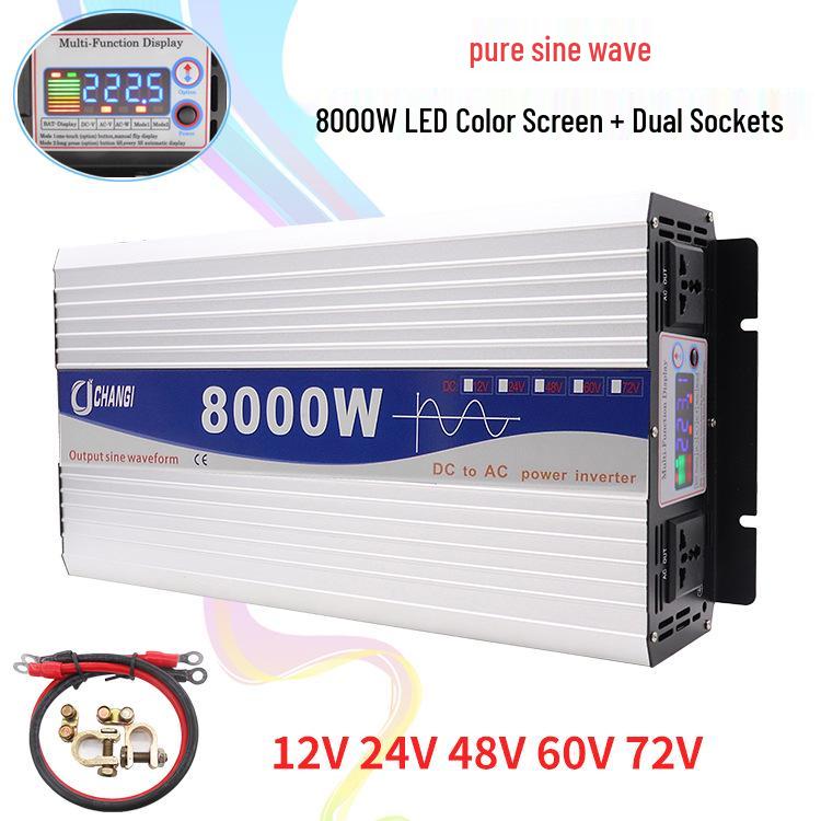 Multi-Voltage Pure Sine Wave Inverter for Solar, Car, and Home Use (12V to 72V Input, 110V/220V Output)
