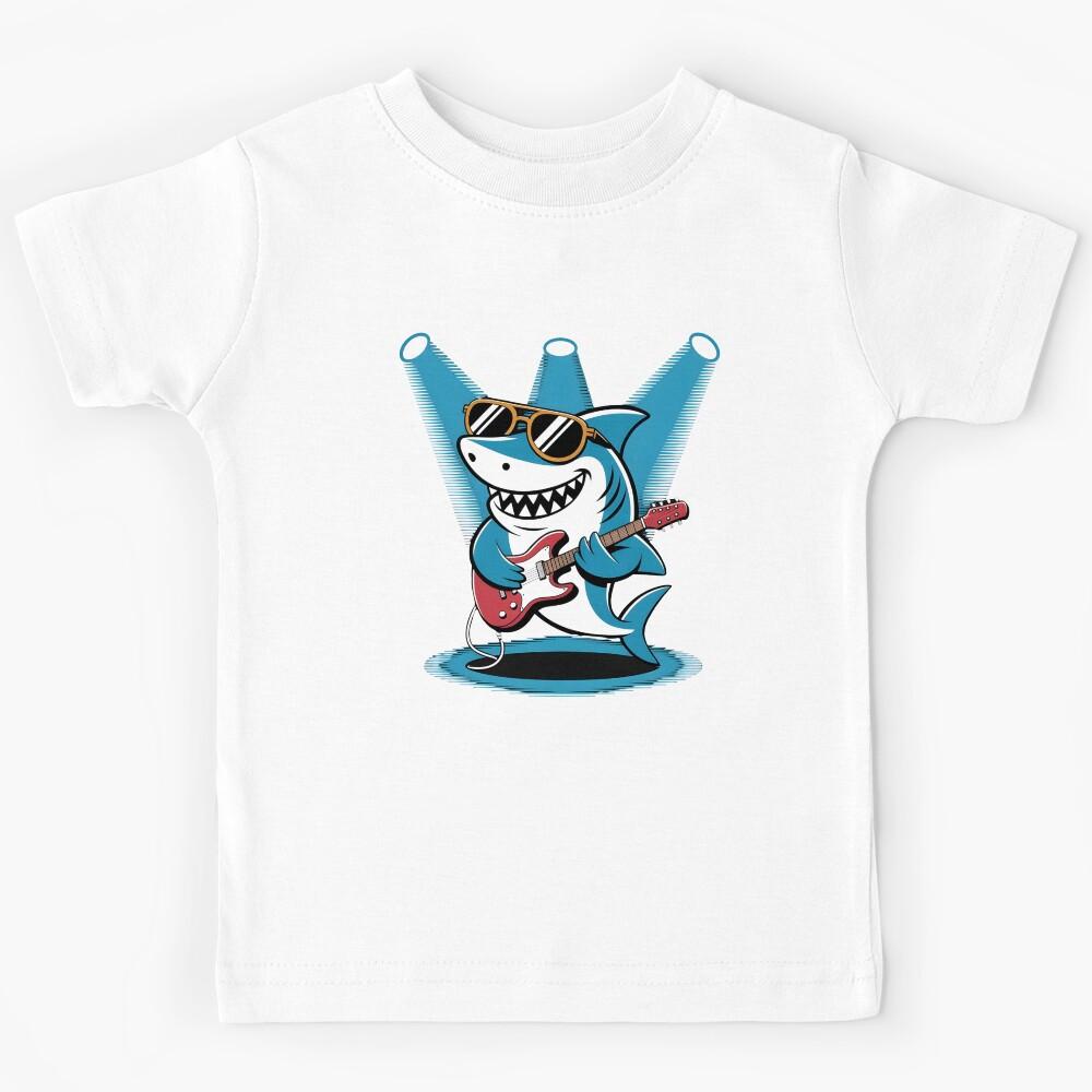 Shark Playing Guitar Kids T-Shirt 120
