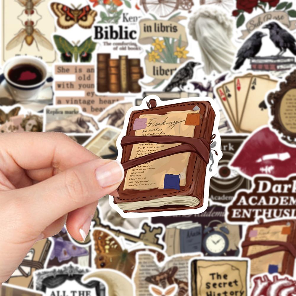 10/30/50pcs Retro Dark Gothic Aesthetic Stickers Decorative Stationery Diary Laptop Vintage Graffiti Decals Toys Gifts