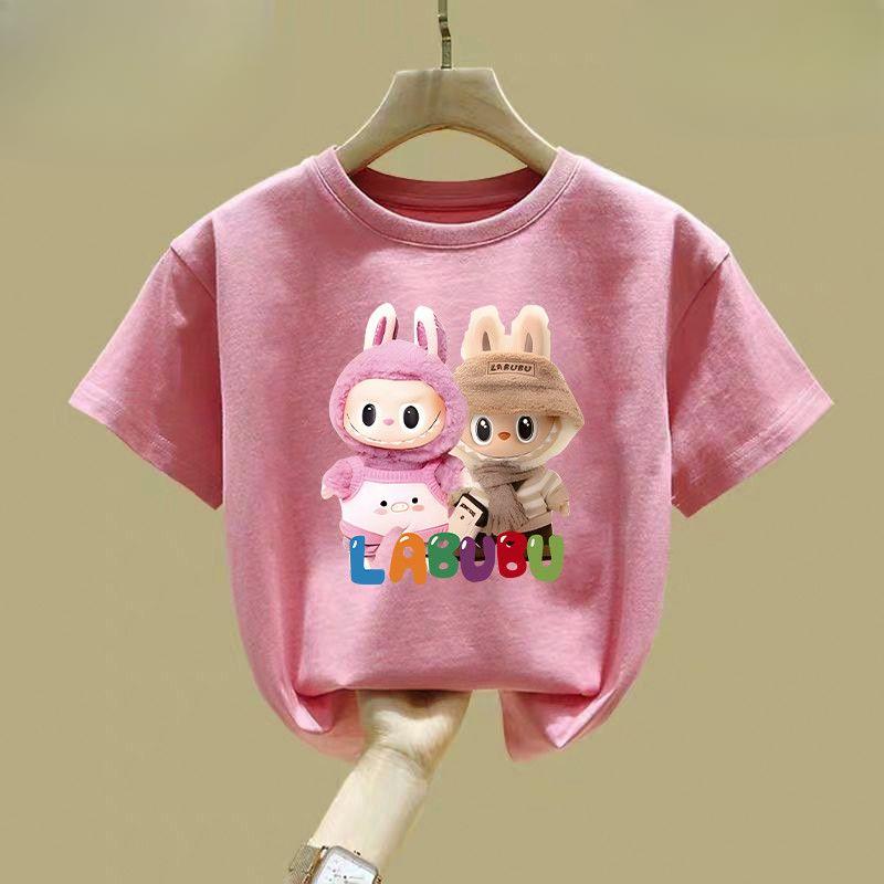 Children's Pure Cotton T-shirt - Summer Girls' Fashionable Short-sleeved Top