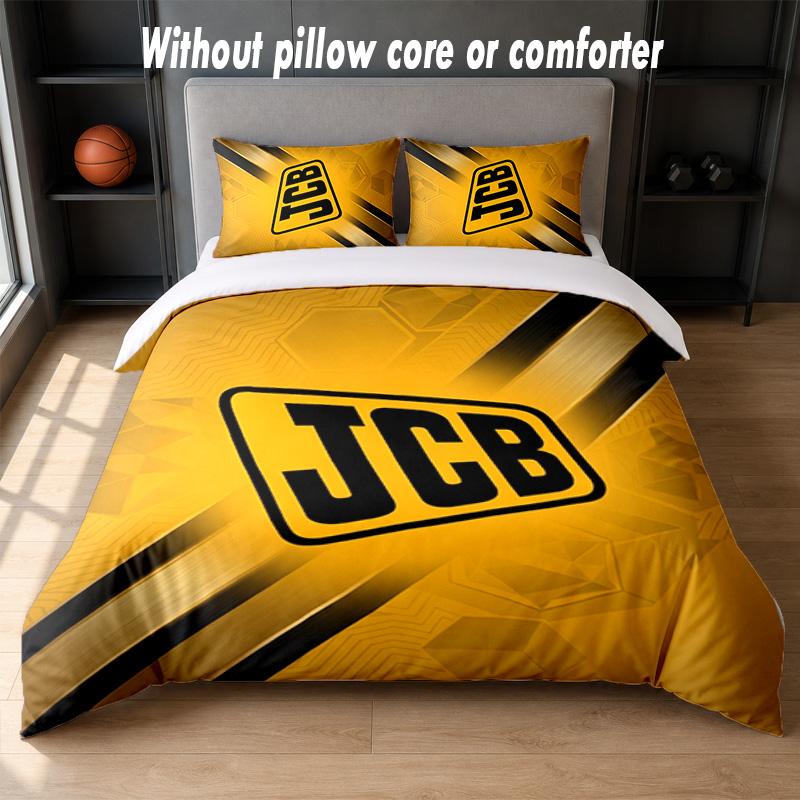 JCB Design Bed Bedding Set 1 Duvet Cover + 2 Pillowcases Soft Breathable Household Bed Linens