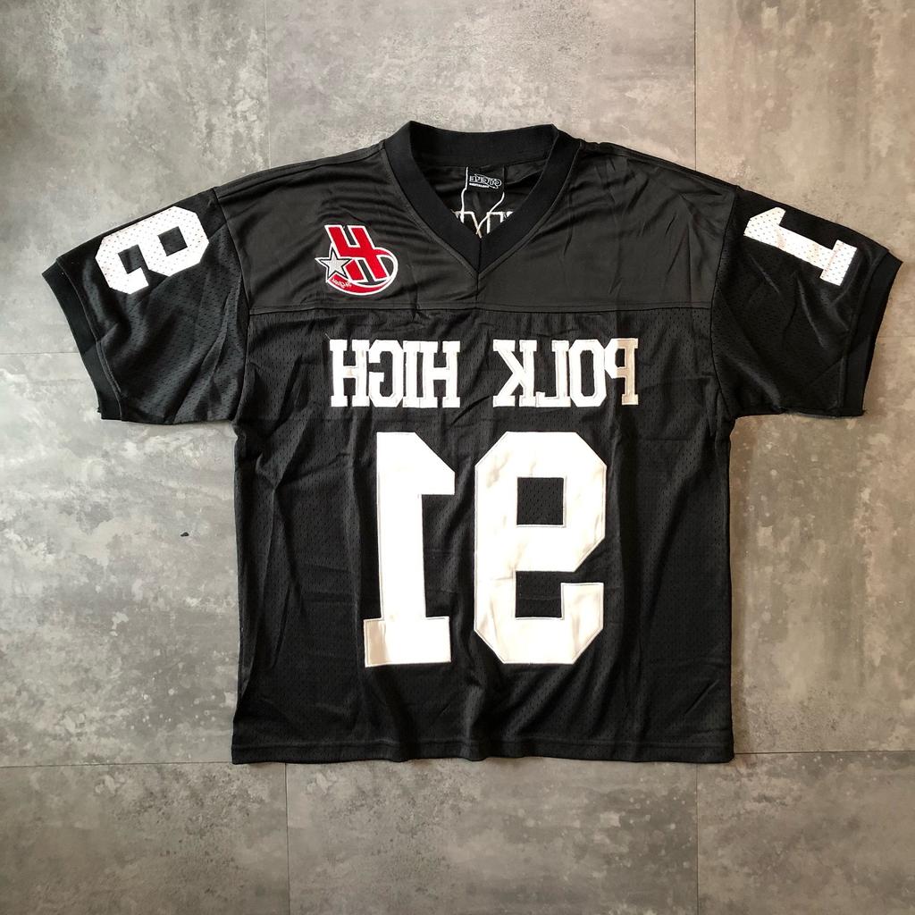 ZYLLO Streetwear Jersey Y2K Clothing Mens Hip Hop Letter Graphics Oversized TShirt Punk Rock Breathable V Neck Short Sleeve Tops