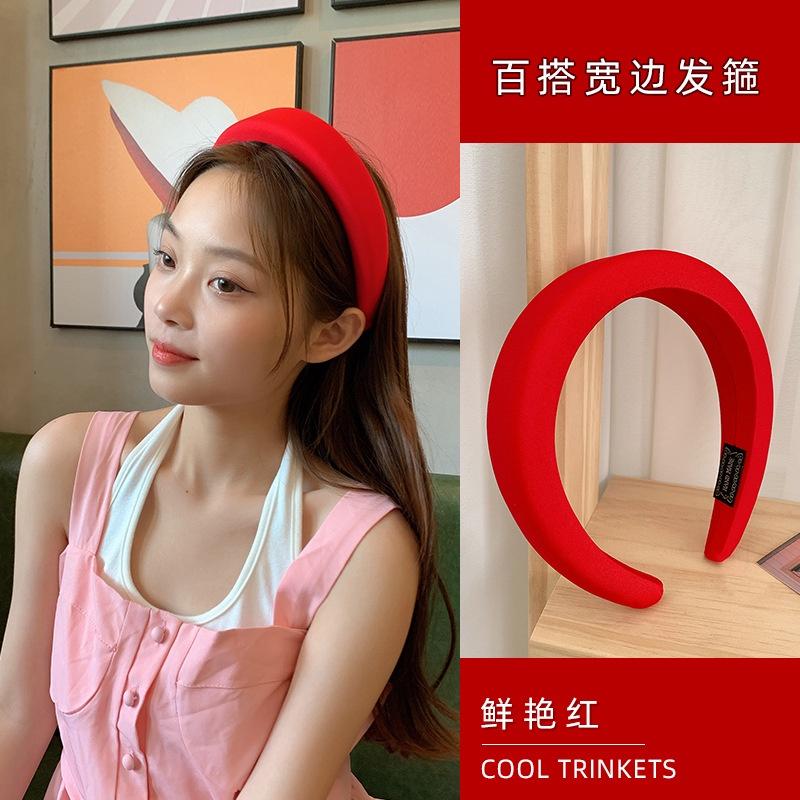 Candy Color Sponge Hairband Women Korean Celebrity Headband Wide-Brimmed Heightened Washing Face Girls Hair Accessories