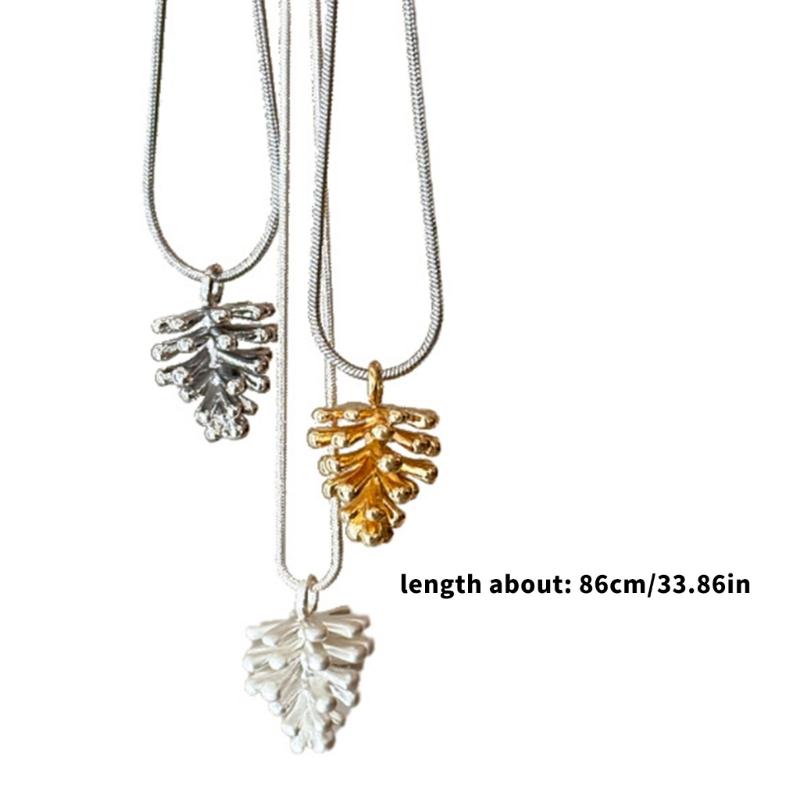 Adjustable Necklace with Silver Pine Cone Charm for Everyday Wear Versatile Styling Comfortable Designs