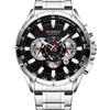 CURREN 8363 Men's Waterproof Quartz Steel Band Watch with Multifunctional Seven-Needle Design and Calendar/Weekday Display.