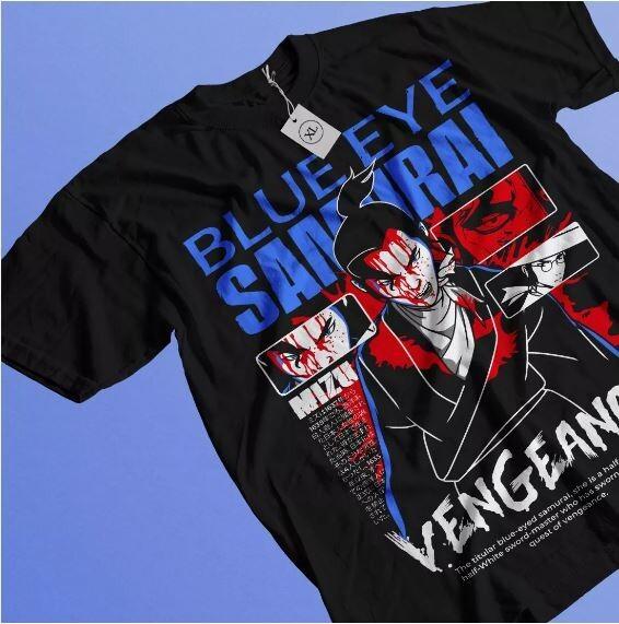 

Samurai T-shirt Japanese Warrior With Swords Katana Kenjutsu Horror Shirt XL