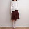 Jupe Midi Plissée à Pois Rouges Vintage: Design unique en ligne A à l'esthétique littéraire