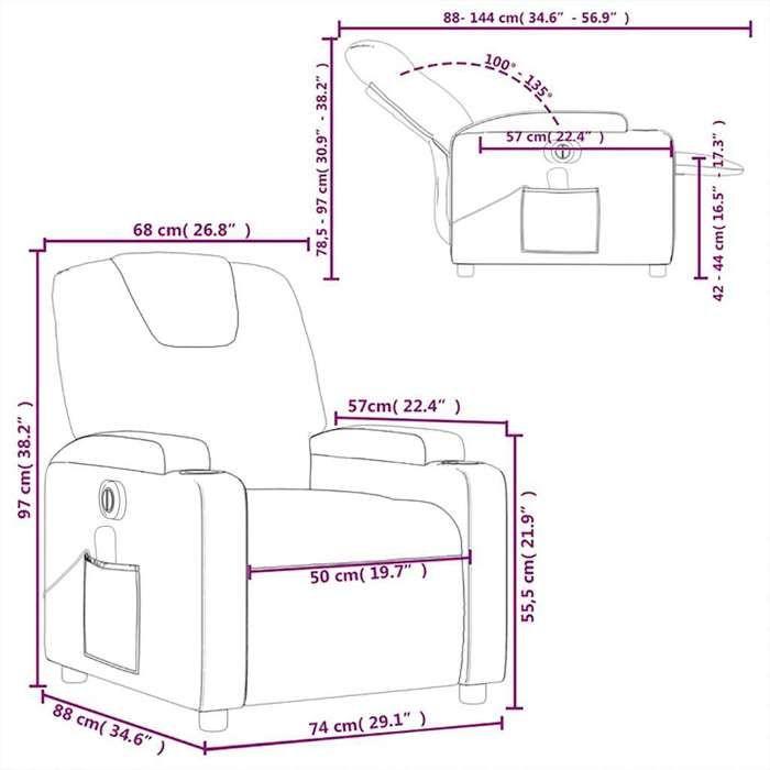 VidaXL Fauteuil de massage inclinable électrique Vert foncé Tissu 3204362