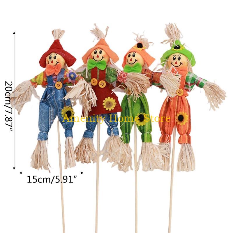 F26C Halloween Scarecrow Decoration Standing Scarecrow Decorations for Garden Home School Yard Porch Thanksgiving Decorations