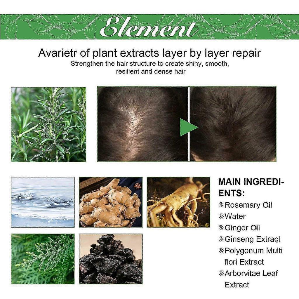 Revitalizing Hair Care Oil with Ginger, Rosemary & Ginseng Nourish, Strengthen, Promote Hair Growth, Reduce Hair Loss & Enhance Shine for Healthy, Vi