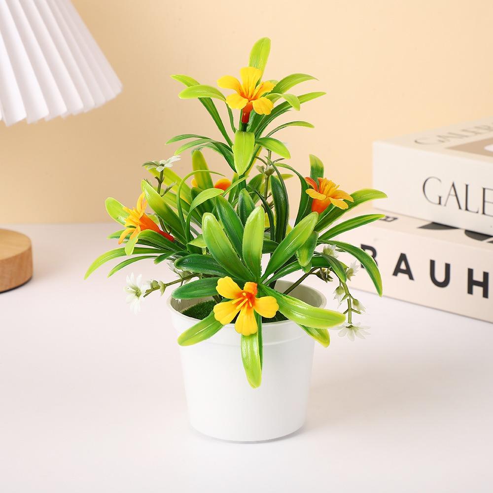 Plastic Morning Glory Artificial Potted Plants Multicolor Faux Bonsai  Home Decoration