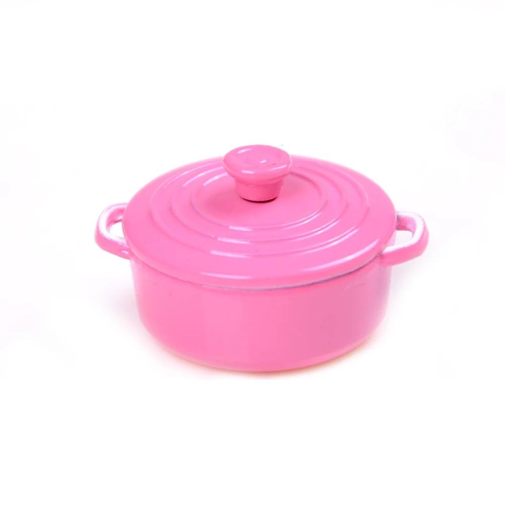 1:12Scale Dollhouse Miniature Kitchen Utensils Cooking Ware Mini Pot Boiler Pan with Lid Doll house Accessories Play Kitchen Toy