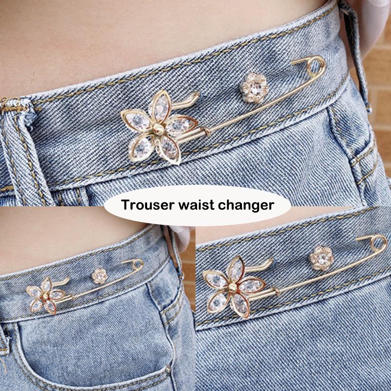 Detachable Metal Pins Fastener Pants Pin Retractable Button Sewing-Free Buckles For Jeans Perfect Fit Reduce Waist