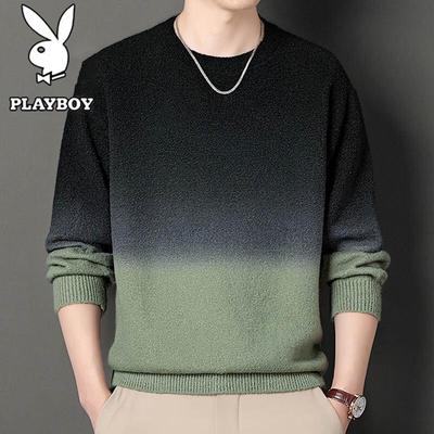 Men's Plush Thickened Round Neck Sweater