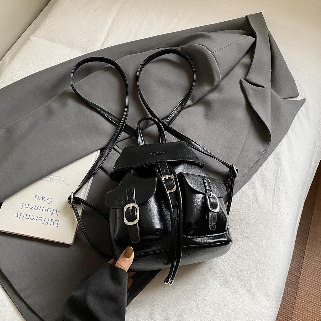 Commuter Texture Handbag Women Niche Design Big Bag Schoolbag Autumn Retro Multi-function Large Capacity Backpack