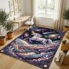 Underwater Sea Theme Soft Crystal Velvet Rug Custom Name & Text Print Non Slip Floor Rug for Bedroom Living Room