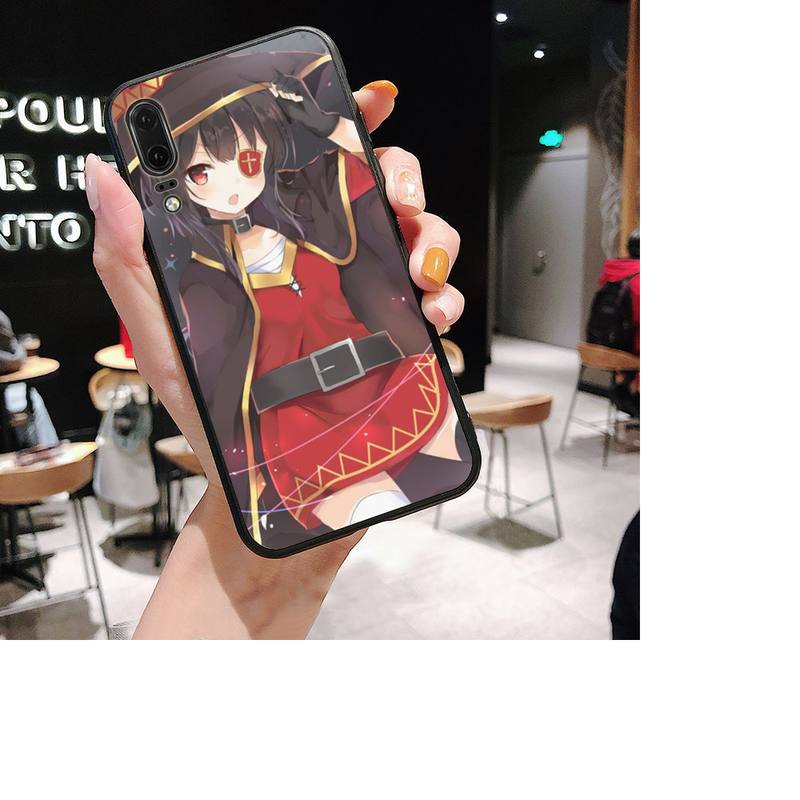 Japan Anime Konosuba Megumin Telefonkasten für Huawei P30 plus P8 lite P9 lite Zurück Coque für Psmart P20 pro P10 lite