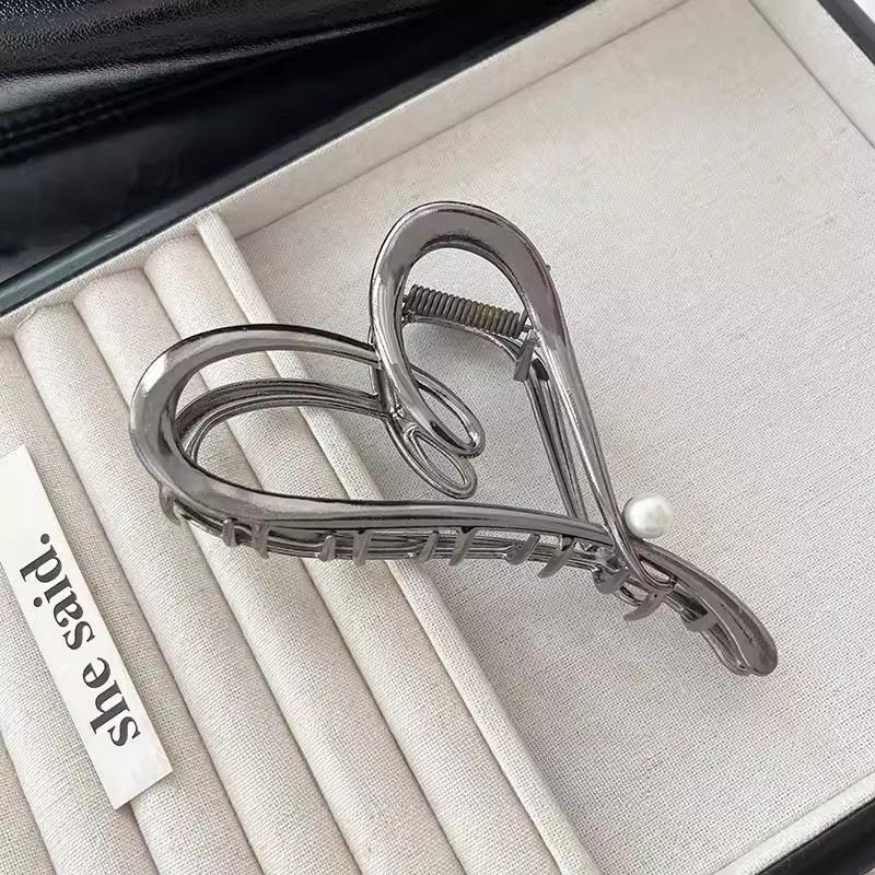 

4cm Alloy Hollow Love Hair Claw Hairpin Silver Golden Fashion Hair Clip Crabs For Women New Hair Accessories Headwear Claw